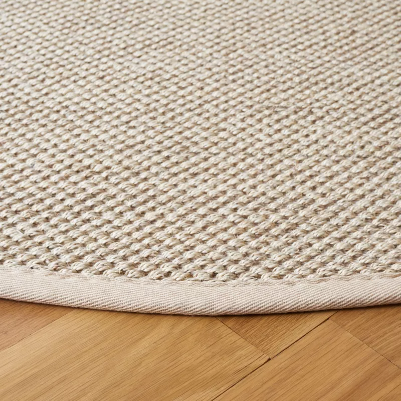 Natural Fiber Tobago Tiger Eye Power Loomed Indoor Area Rug - Marble/Beige - 8' Round - Image 5