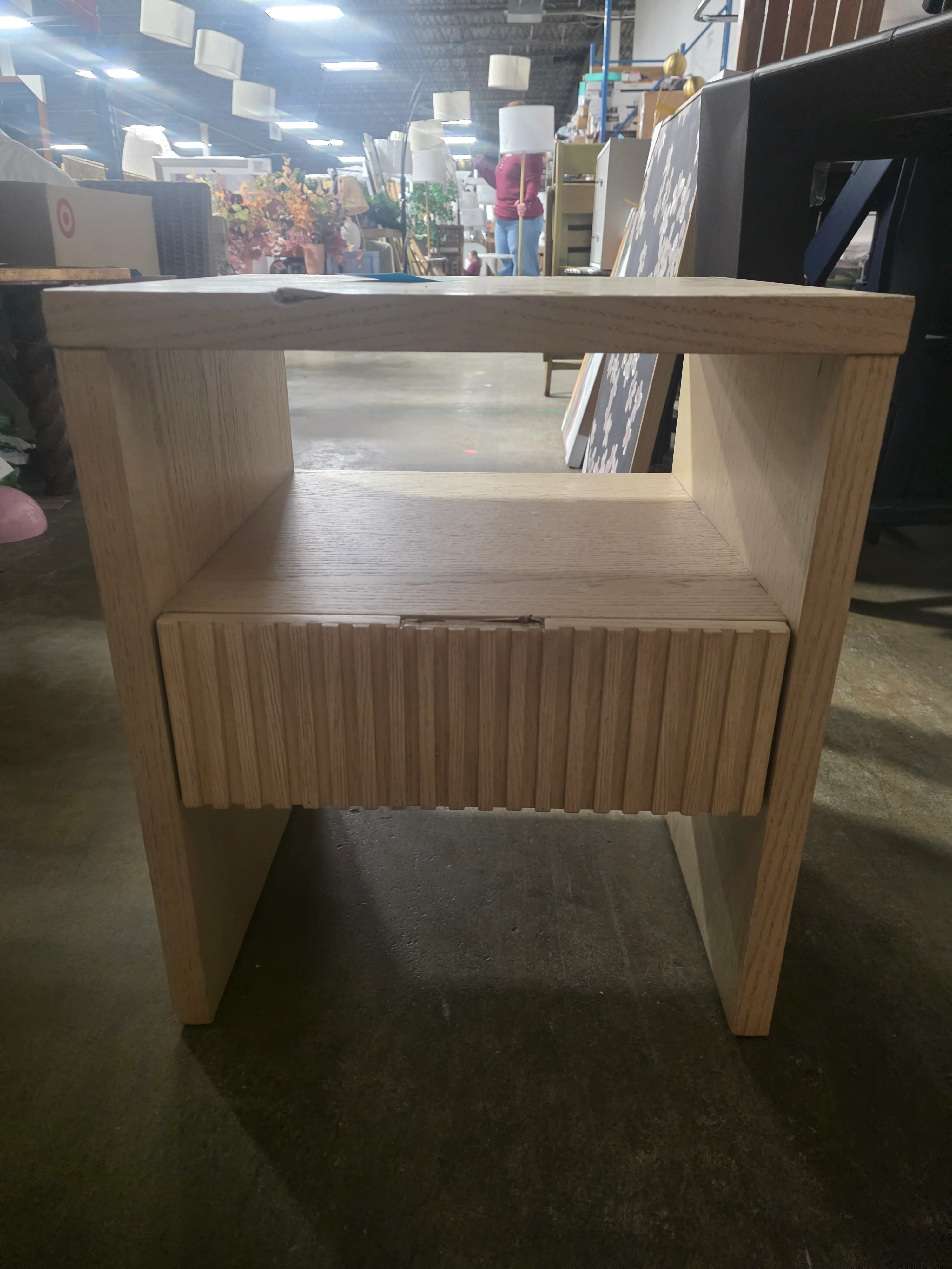Natural Wood Nightstand - SHOWROOM ITEM 