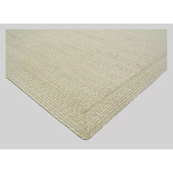 Natural Woven Rectangular Braided Outdoor Rug Heathered Cream 5'x7' - Image 4