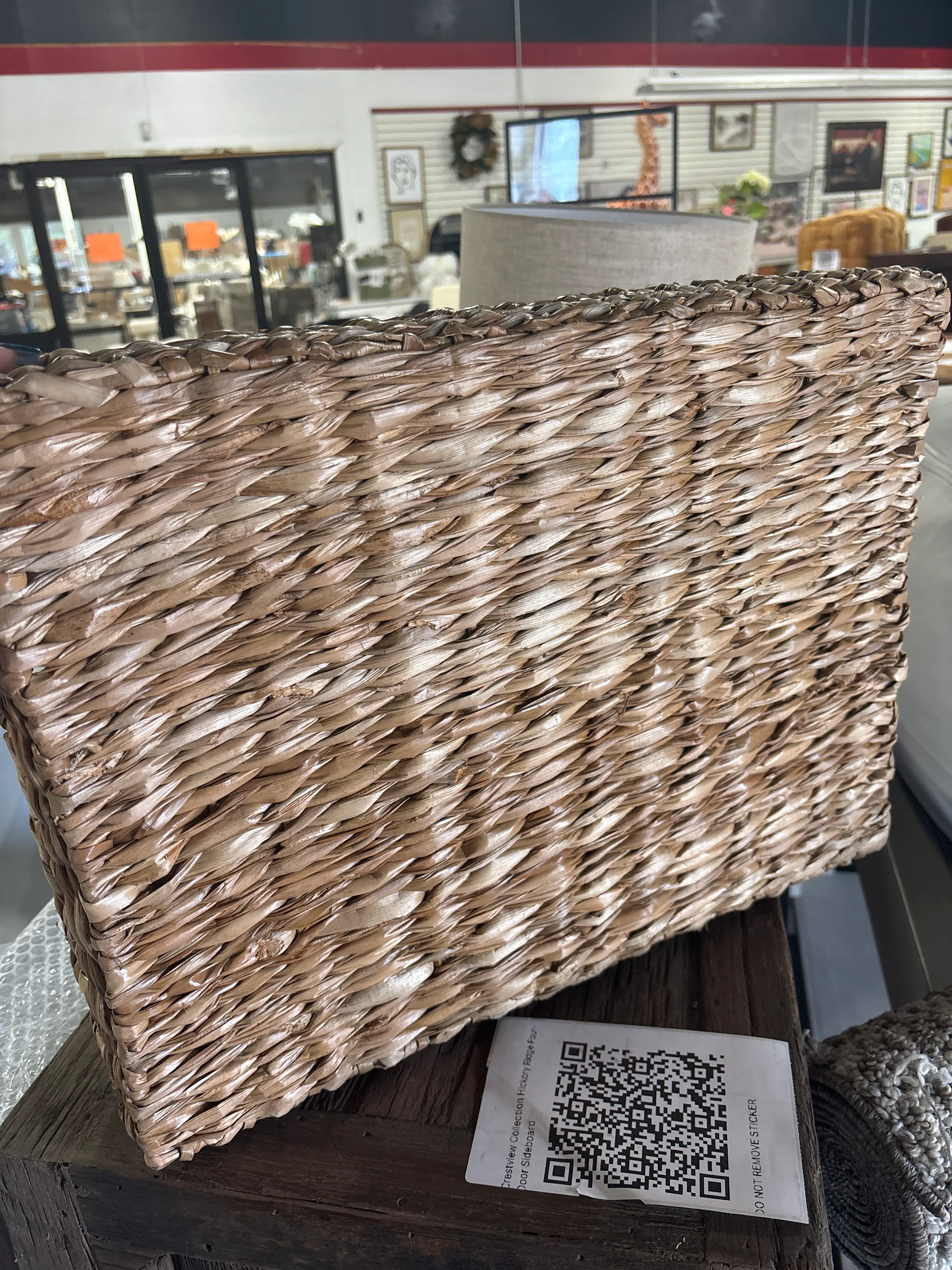 Natural Woven Rectangular Tray with Handles SHOWROOM ITEM - Image 4