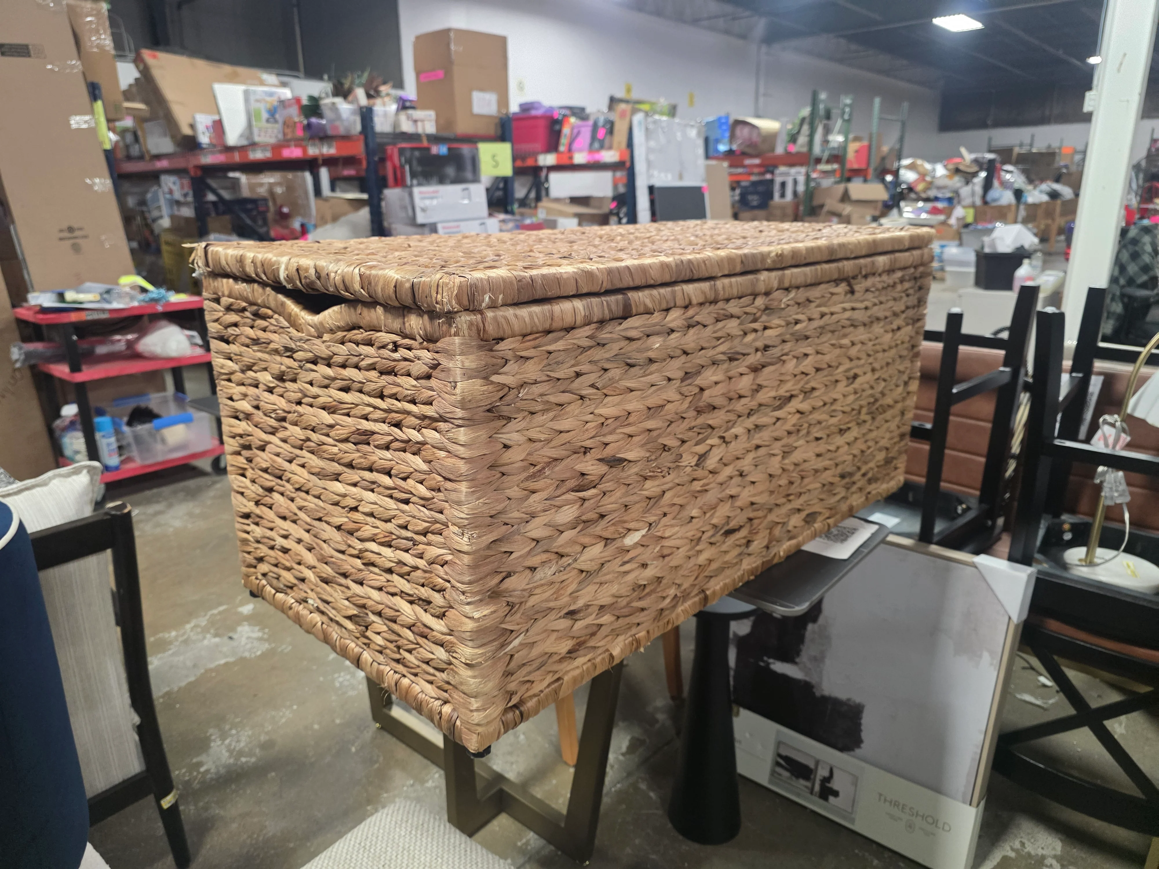 Natural Woven Storage Bench SHOWROOM ITEM - Image 2