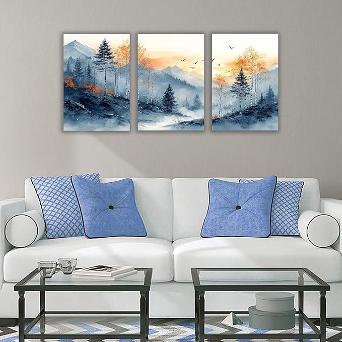 Nature Style Landscape Painting Artwork Set of 3 - Image 4