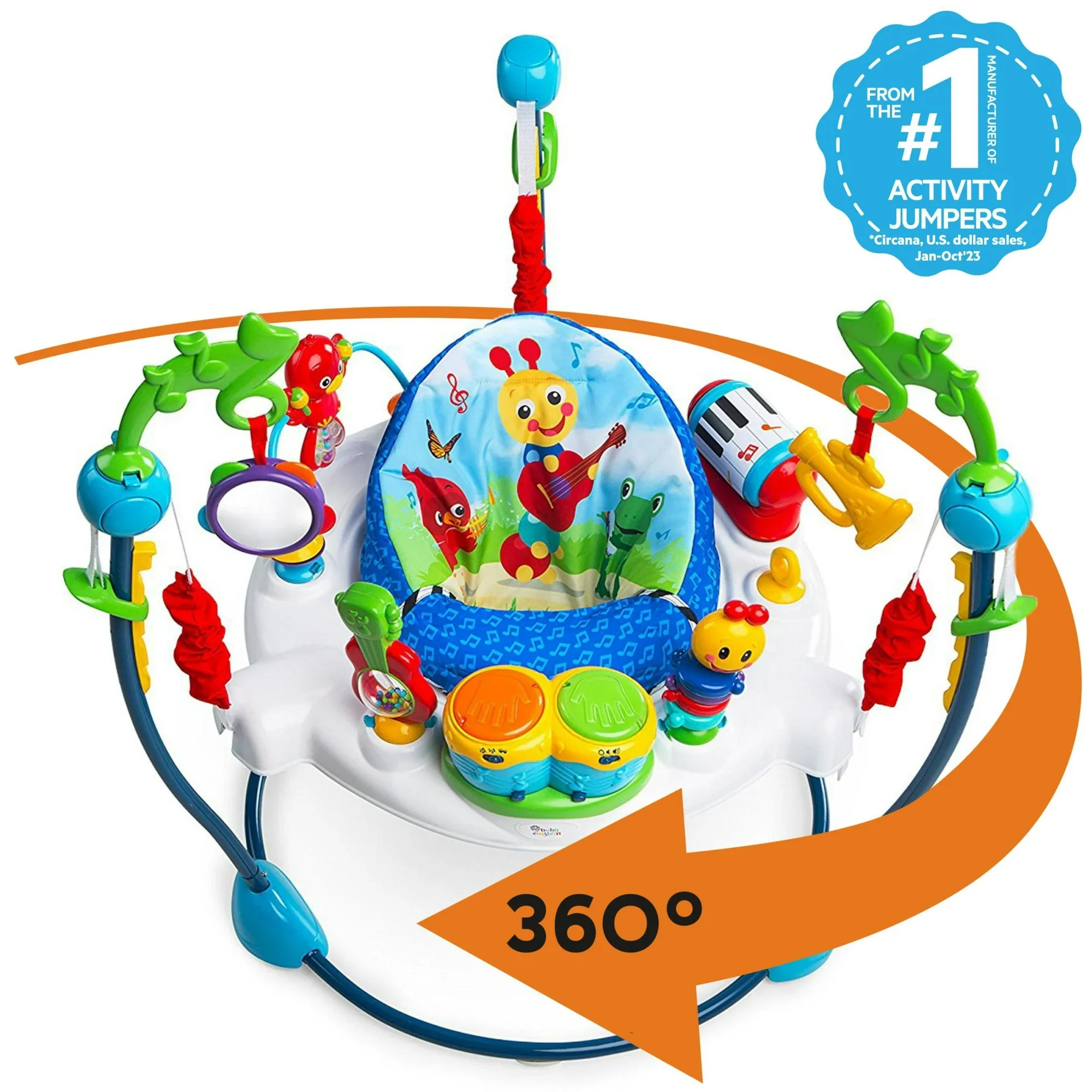 Neighborhood Symphony Activity Infant Jumper with Take-Along Drum Set, Unisex - Image 3
