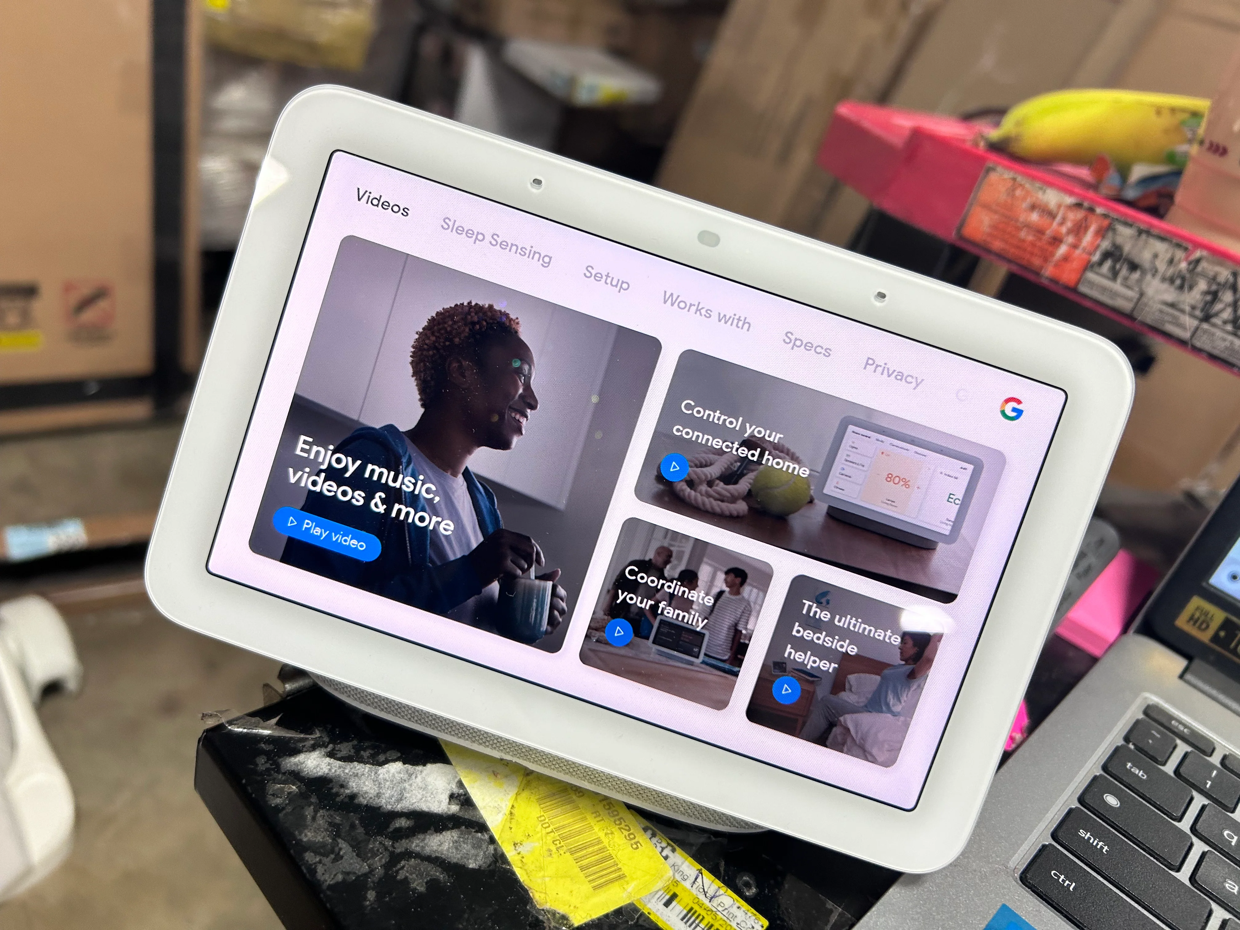 Nest Hub (2nd Gen) Smart Display - Chalk: LED, Bluetooth, Voice Control - Image 9