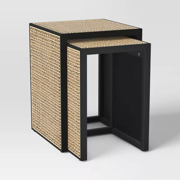 Nesting Accent Table Black/Natural 2-BOXES