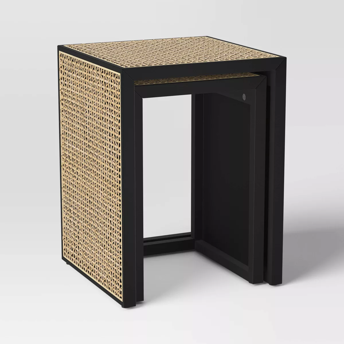Nesting Accent Table Black/Natural 2-BOXES - Image 2