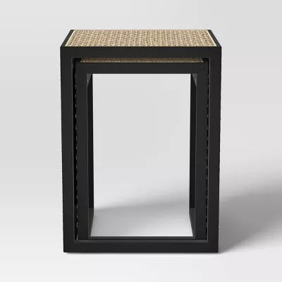 Nesting Accent Table Black/Natural 1-Piece - Image 4