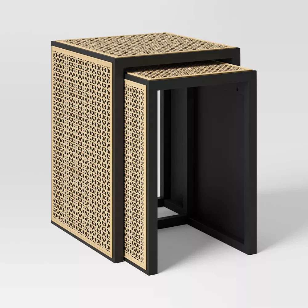 Nesting Accent Table Black/Natural - Threshold - SHOWROOM ITEM