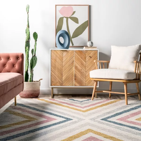 Neveah Contemporary Chevron Indoor Area Rug - 5'x7'5" - Image 2