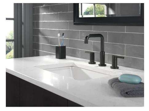 Nicoli Widespread Bathroom Faucet with Push Pop-Up Drain Assembly - Image 2