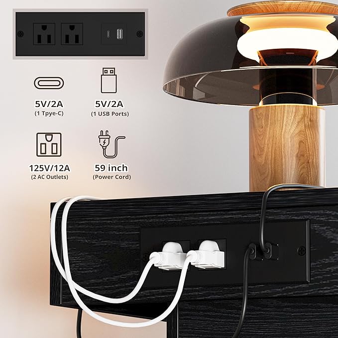 Night Stand with Charging Station - Image 2