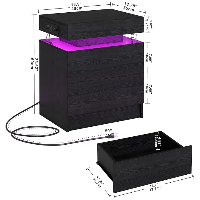 Night Stand with Charging Station - Image 5