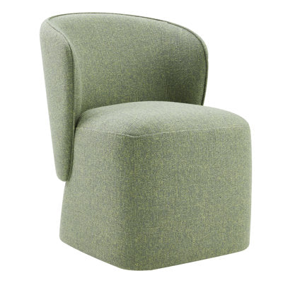 Niha Upholstered Dining Chair with Casters - Green SHOWROOM ITEM