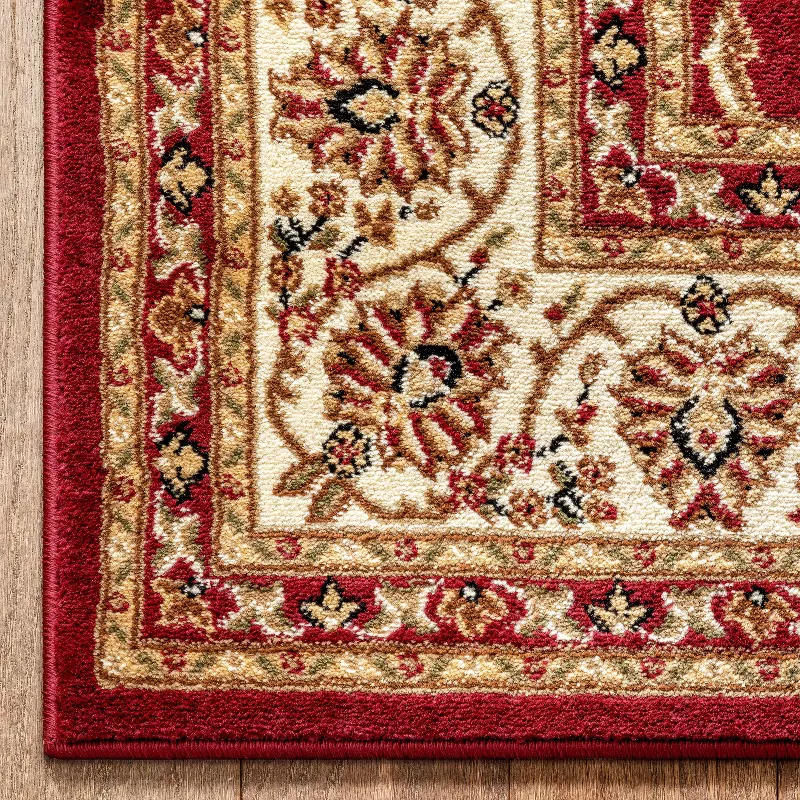 Noble Sarouk Red Persian Floral Oriental Formal Traditional Rug 2x7 ( 2'3" x 7'3" Runner ) Modern Contemporary Transitional Soft Rug, - Image 4