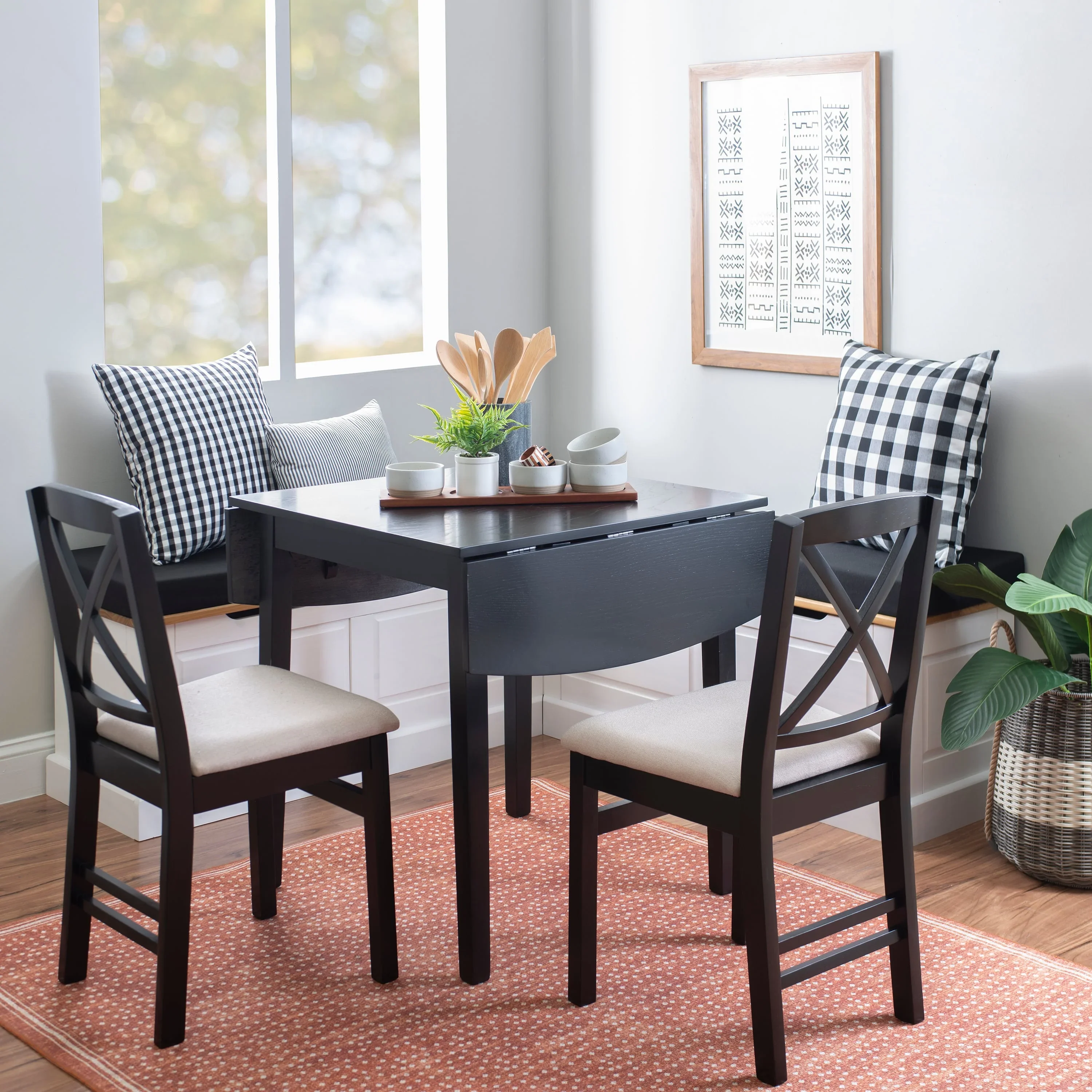Nook Cushion Set 5Pc Black Stripe - Image 3