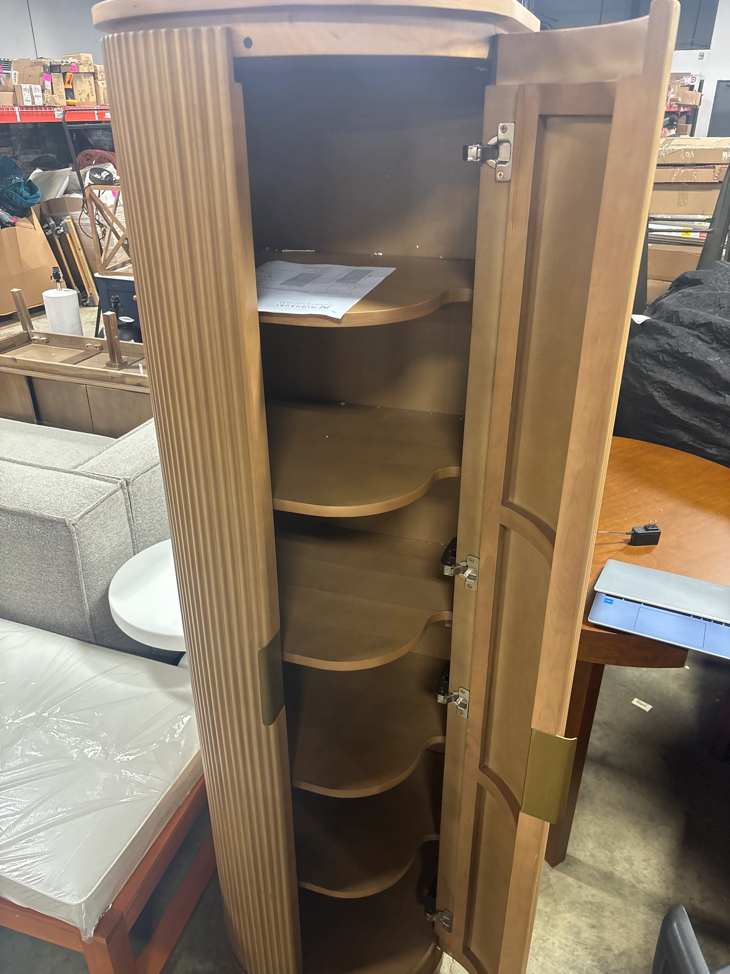 Nova 72" H Linen Cabinet Reeded Birch SHOWROOM ITEM - Image 3