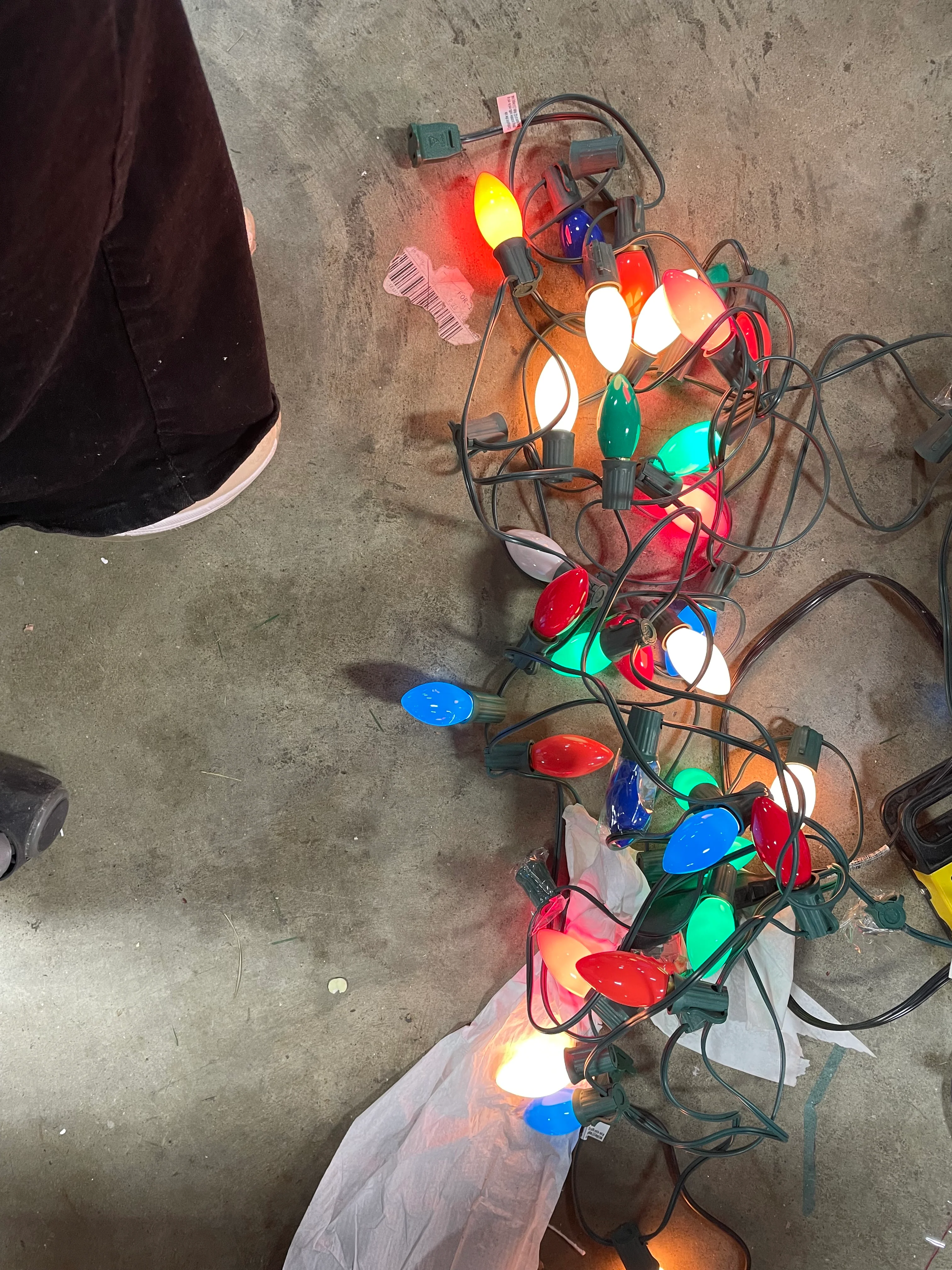 Ceramic Christmas String Light Set, Green Wire, Set of 2, final cut - Image 7