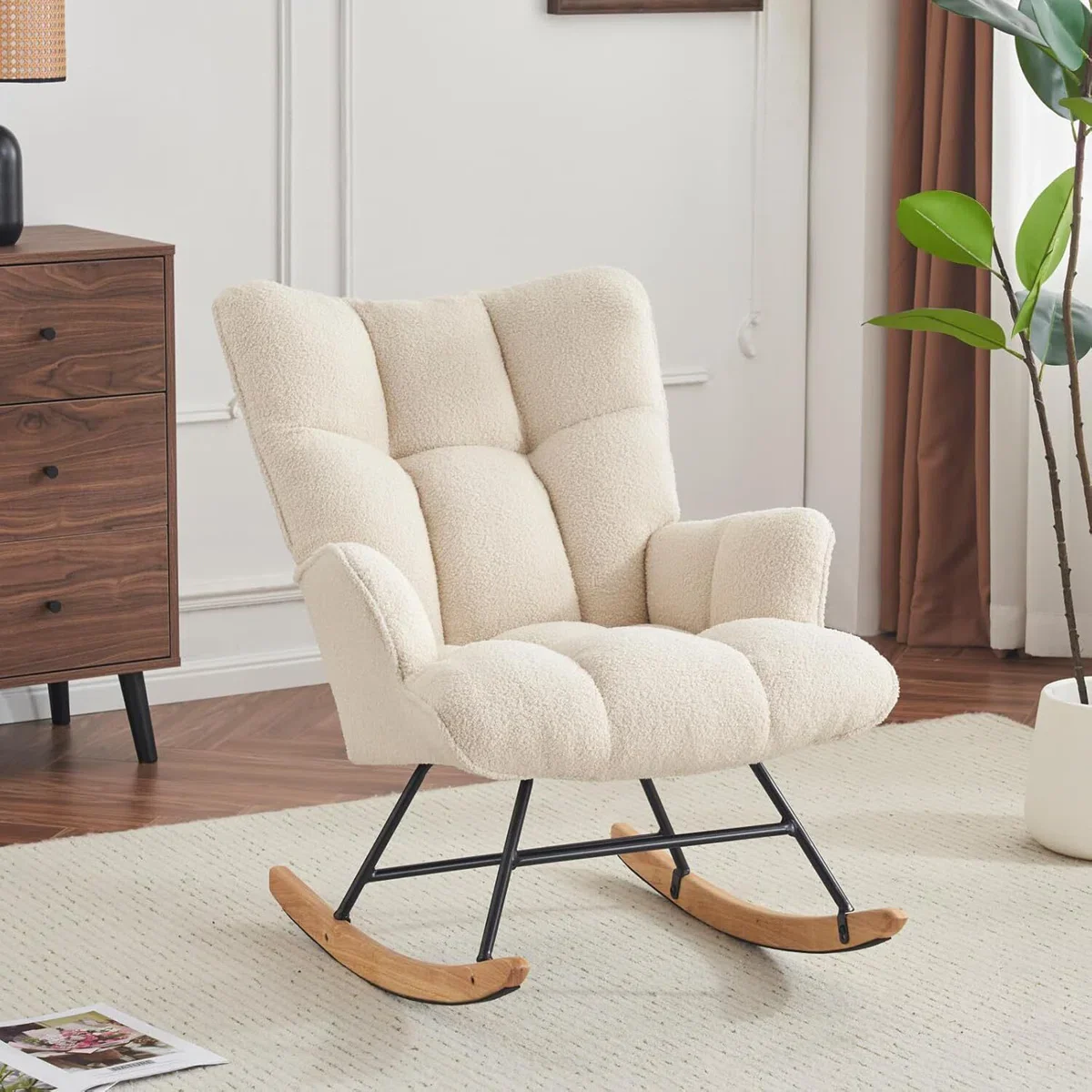 Nursery Rocking Chair Teddy - Ivory SHOWROOM ITEM
