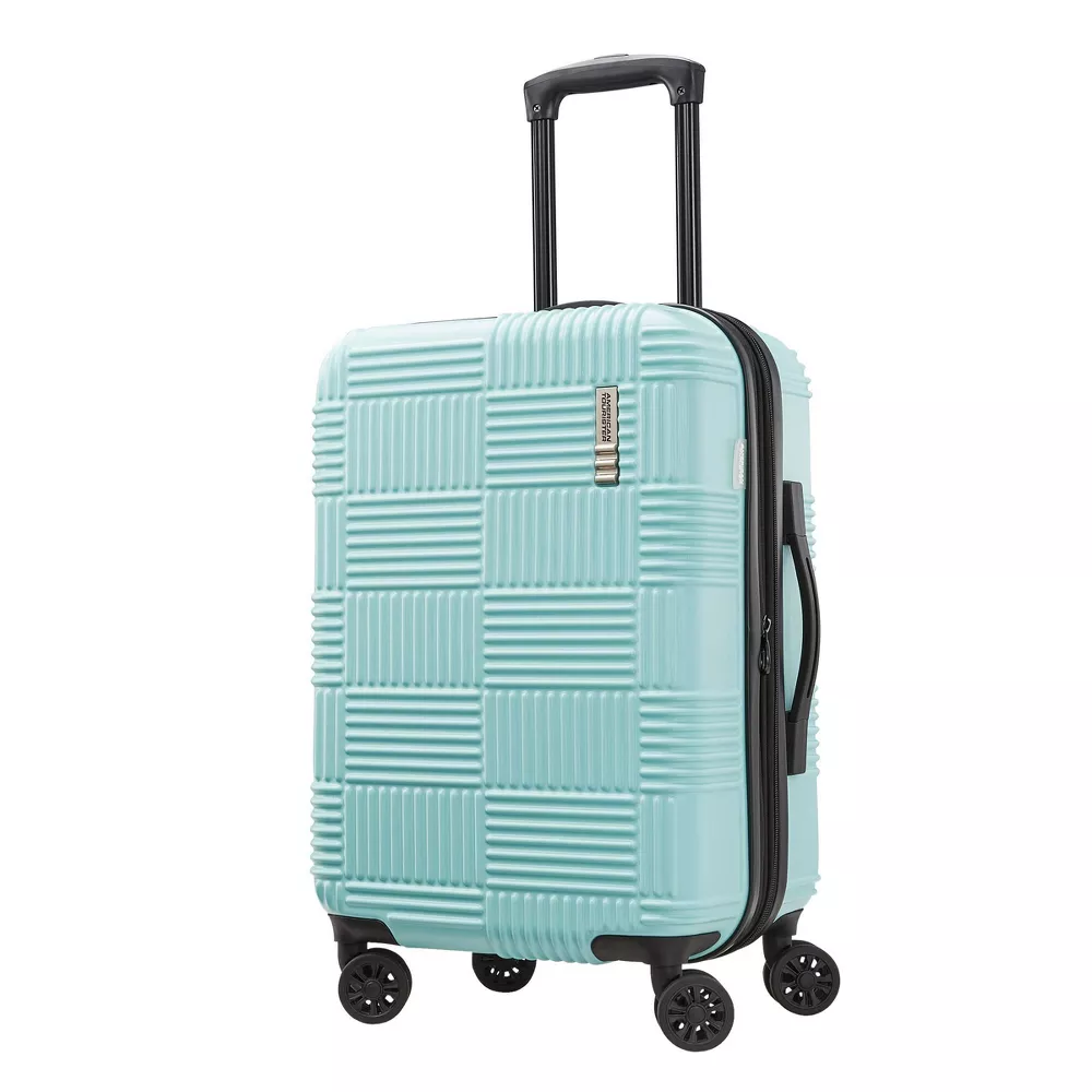 NXT Checkered Hardside Carry On Spinner Suitcase - Mint Green SHOWROOM ITEM - Image 2