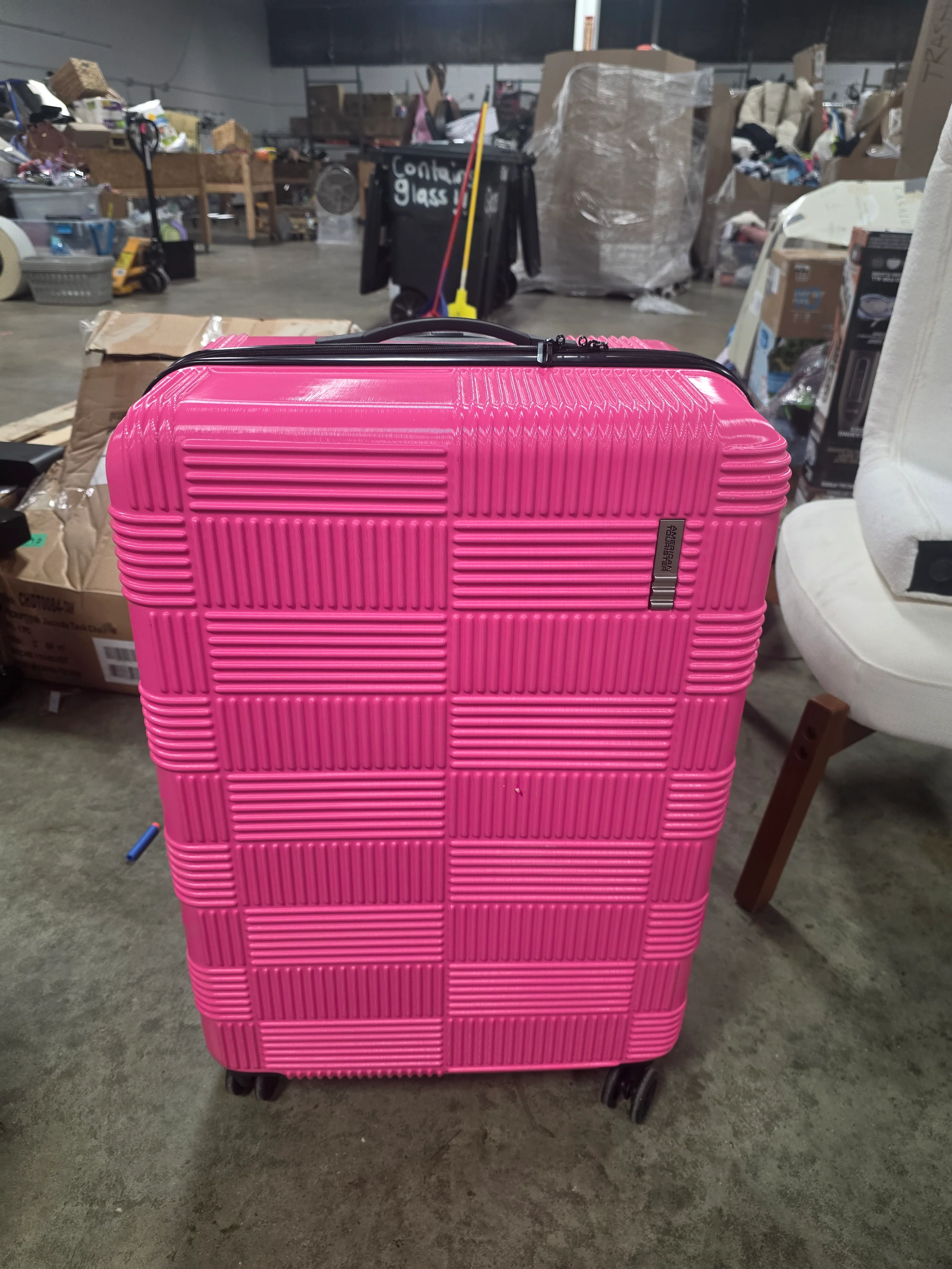 Hardside Large Checked Spinner Suitcase - Image 7