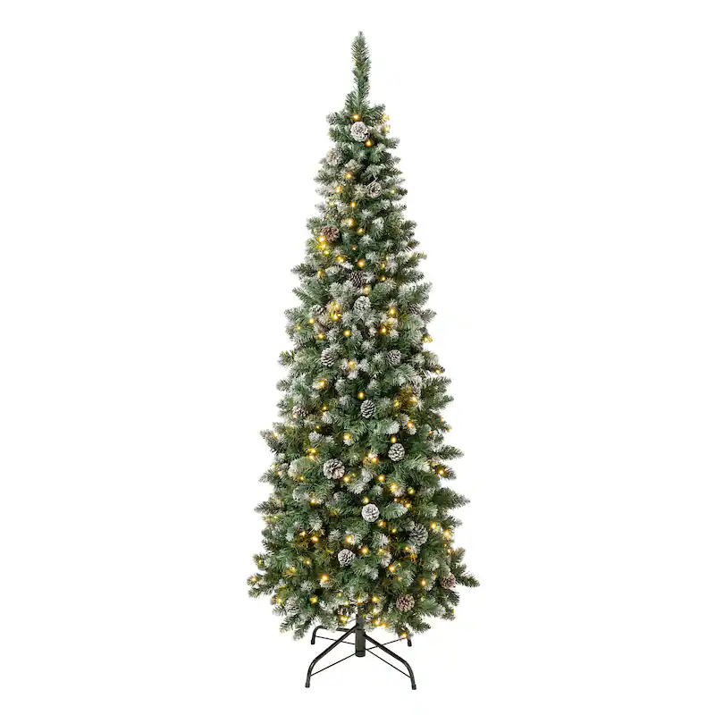 Oakley Hills Snow Slim Tree with LED Lights, final cut