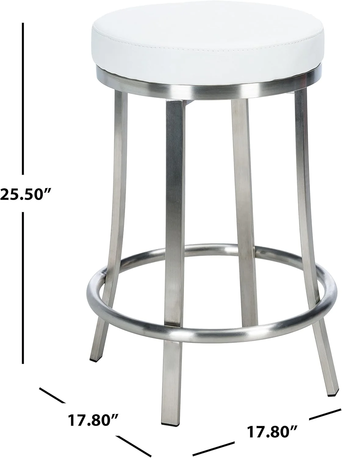 Obito Black Faux Leather Swivel Kitchen Breakfast Nook Island Dining Pub Counter Stool - Image 5