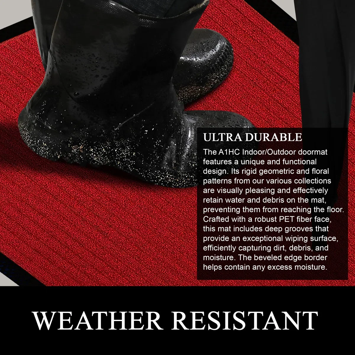 Odarius Outdoor Heavy Duty Non Slip Welcome Mats Polypropene Rubber Doormat 36" W x 60" L - Image 5