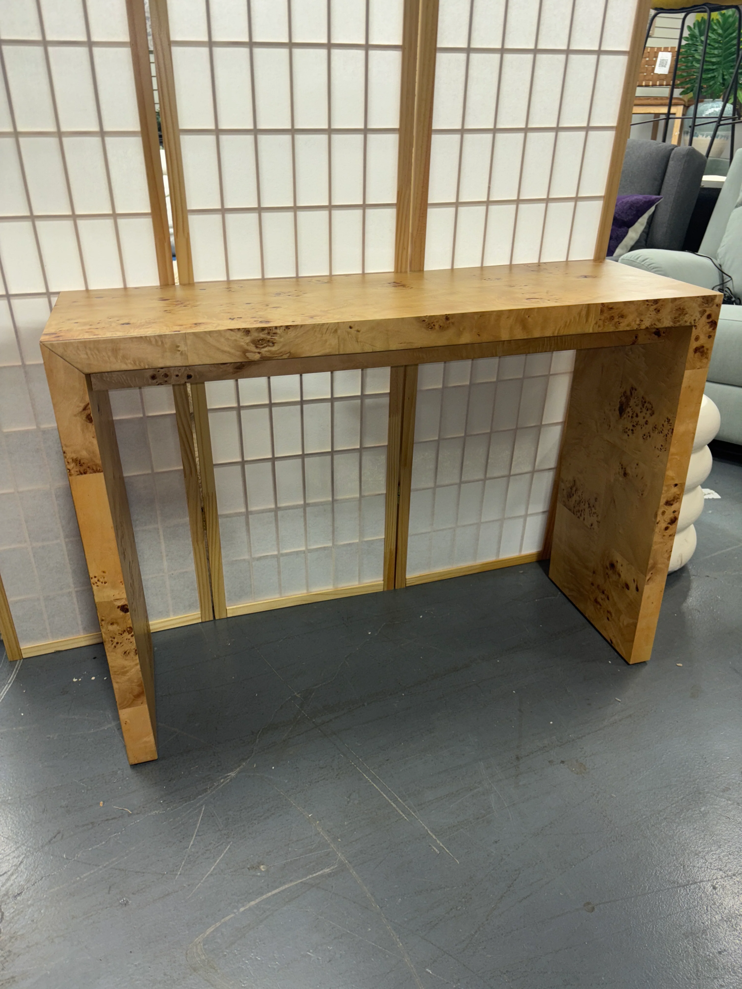 Ogden Burled Wood Console Table - Brown SHOWROOM ITEM - Image 2