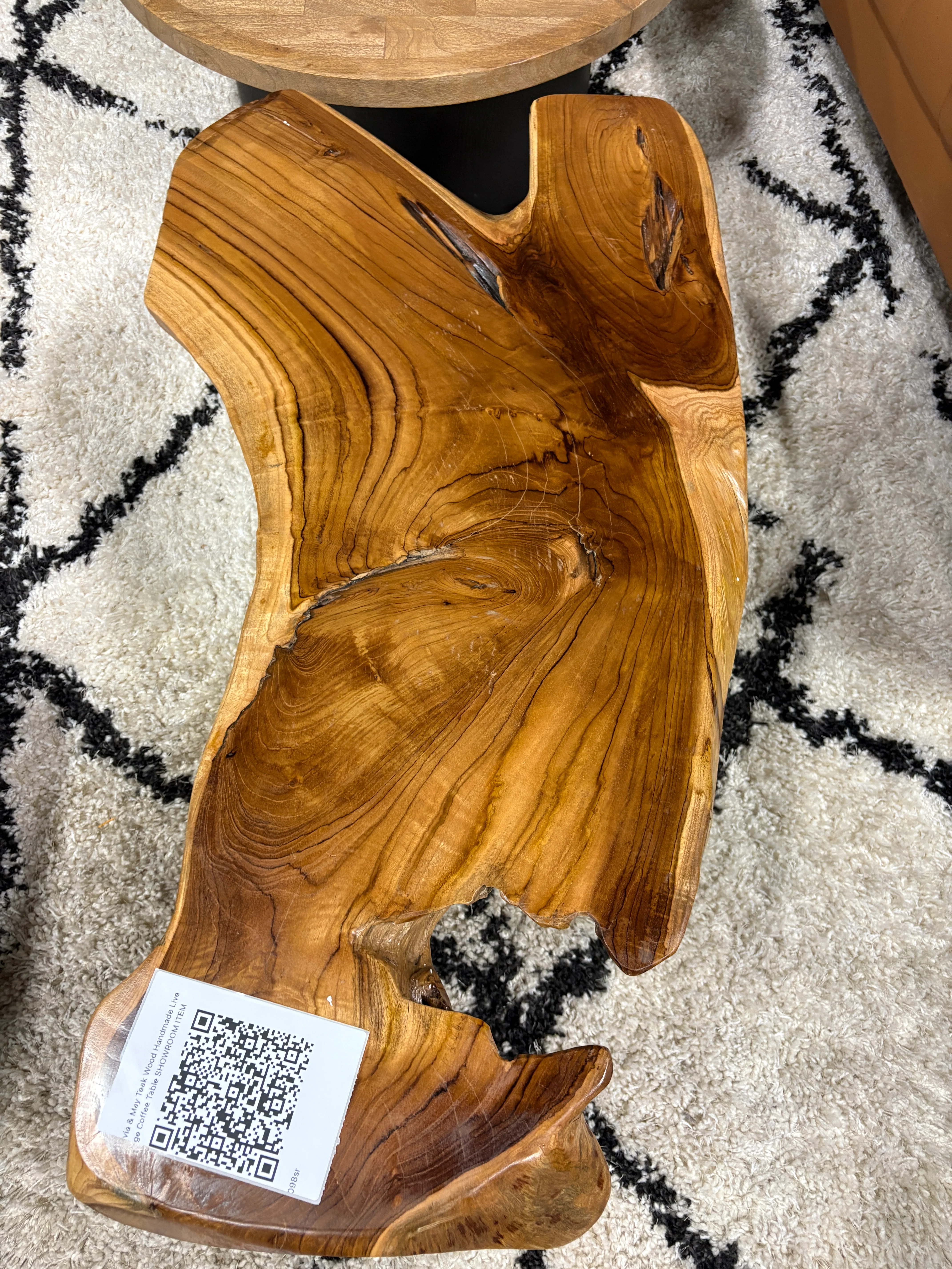 Olivia & May Teak Wood Handmade Live Edge Coffee Table SHOWROOM ITEM - Image 3