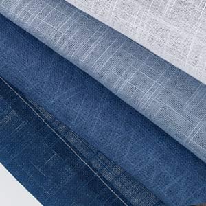 Navy Blue Ombre Curtains Sheer Linen - Image 3
