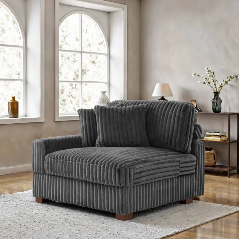 One Arm Single Chair Module Part Beige SHOWROOM ITEM