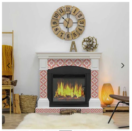 Orange and Red Pattern Backsplash Tile Stickers - Image 2
