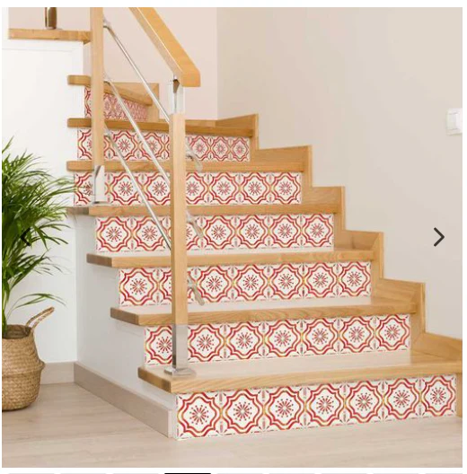 Orange and Red Pattern Backsplash Tile Stickers - Image 3