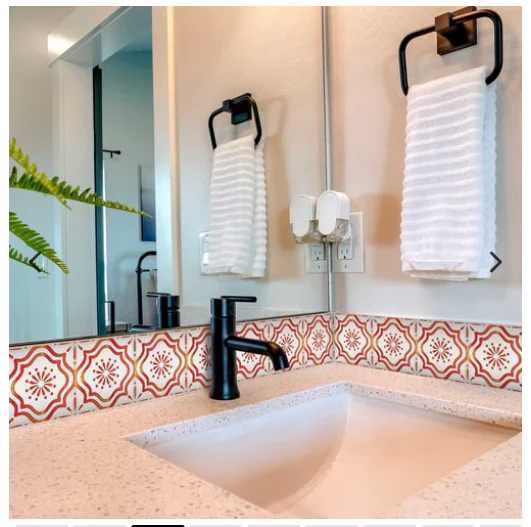 Orange and Red Pattern Backsplash Tile Stickers - Image 4