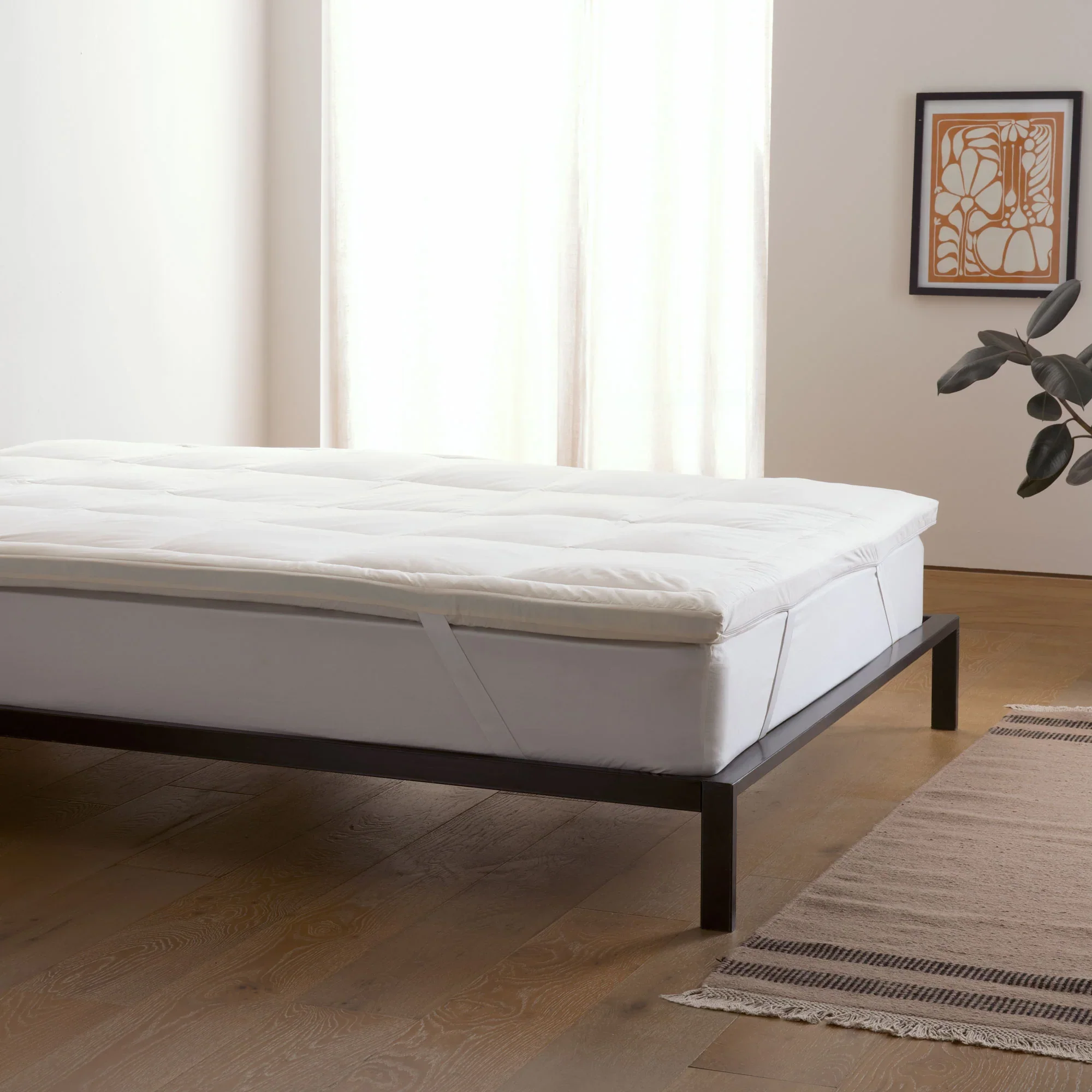 Organic Cotton Down Feather Memory Foam Mattress Topper Full - Image 4