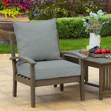 Outdoor Deep Seat Cushion Set, Weather-Proof, Rain-Proof, Fade Resistant Patio Cushion for Chair, Sofa, and Couch Stone Grey Leala - Image 2