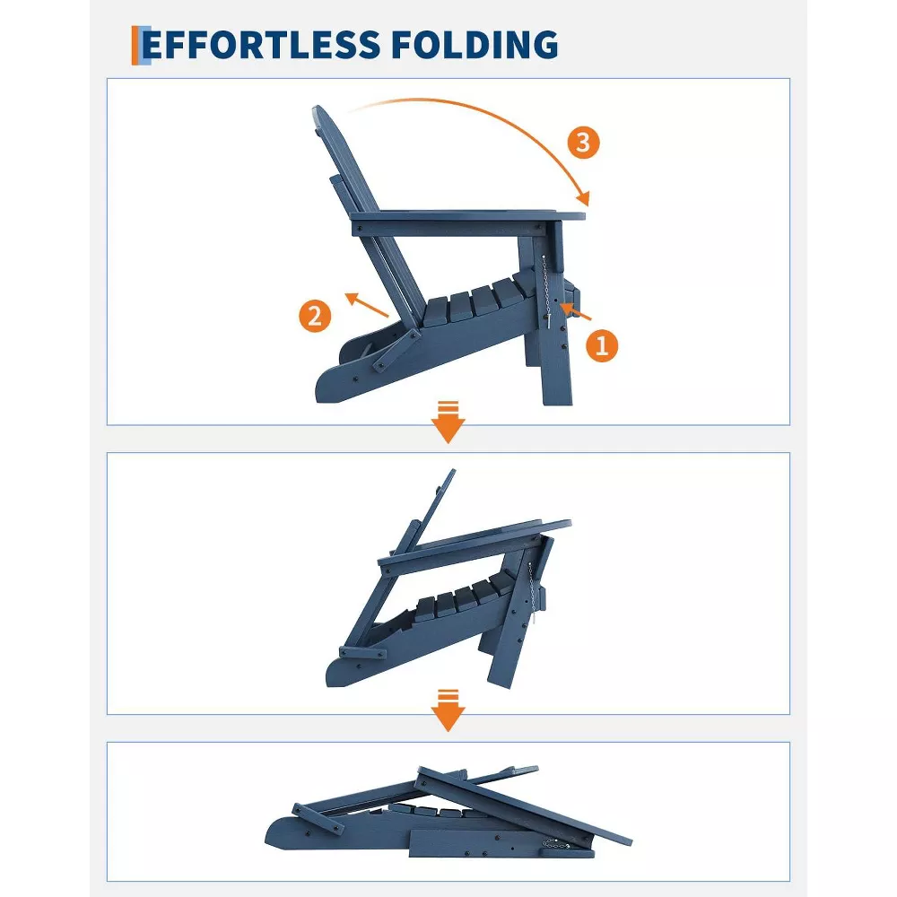 Outdoor Folding Adirondack Chair - Image 3