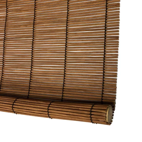 Outdoor Imperial Matchstick Rayon from Bamboo Cord-Free Natural Rollup Blinds - Image 3