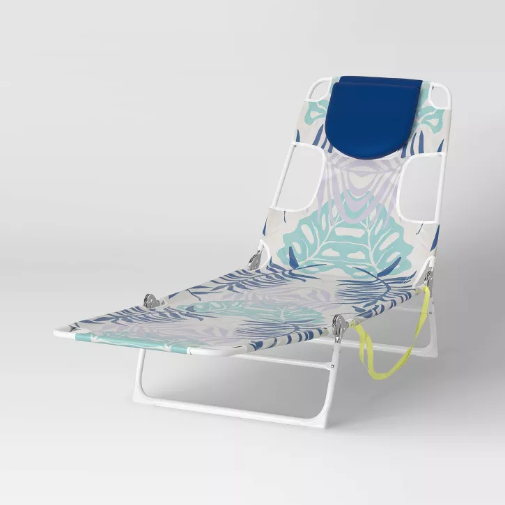 Outdoor Portable Folding Beach Coral Branch Lounger Chair