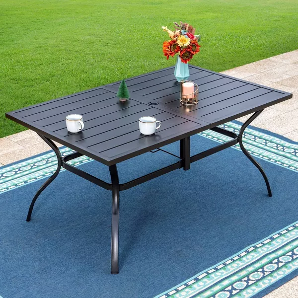 Outdoor Rectangular Table - Black SHOWROOM ITEM