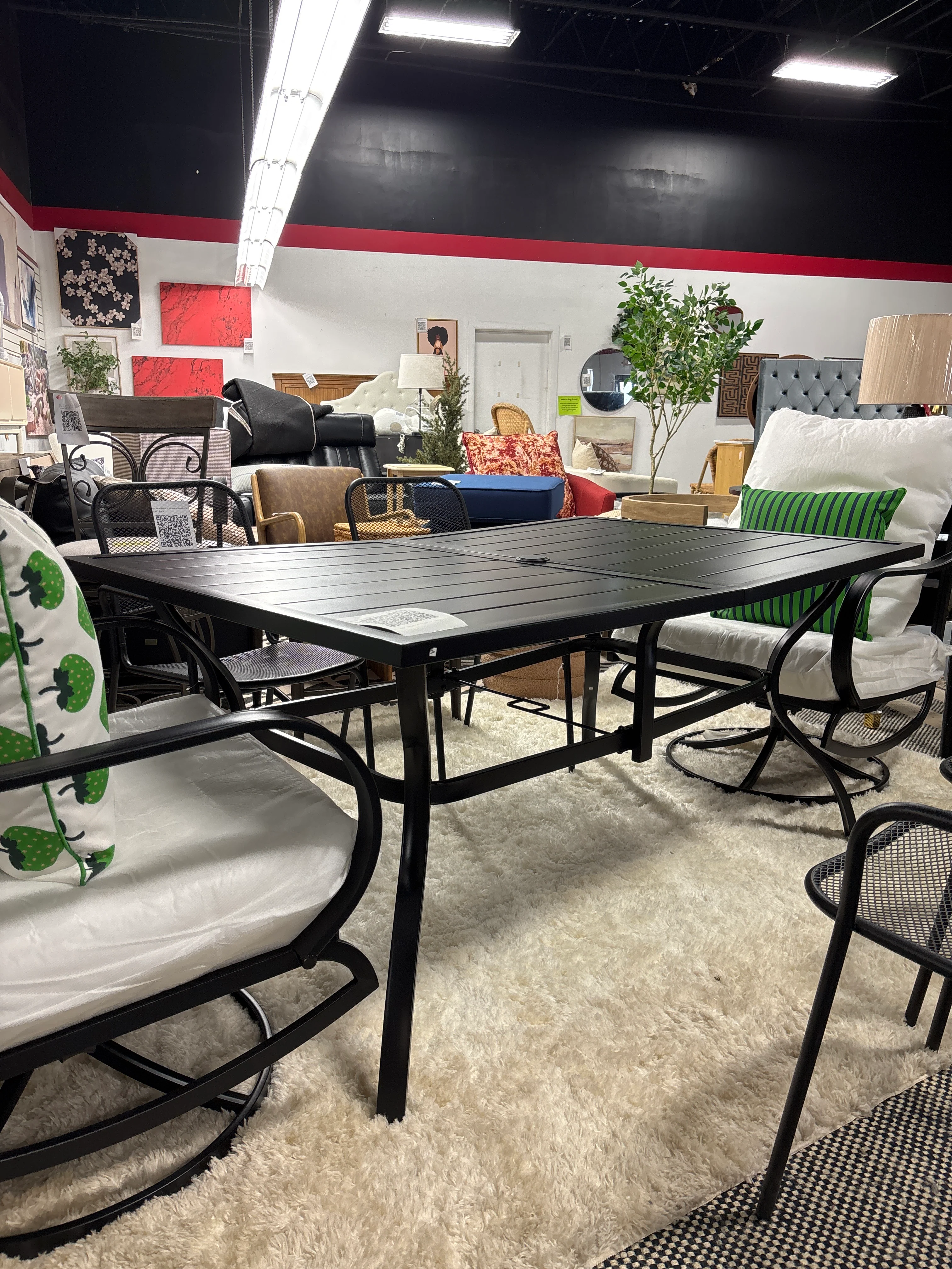 Outdoor Rectangular Table - Black SHOWROOM ITEM - Image 2