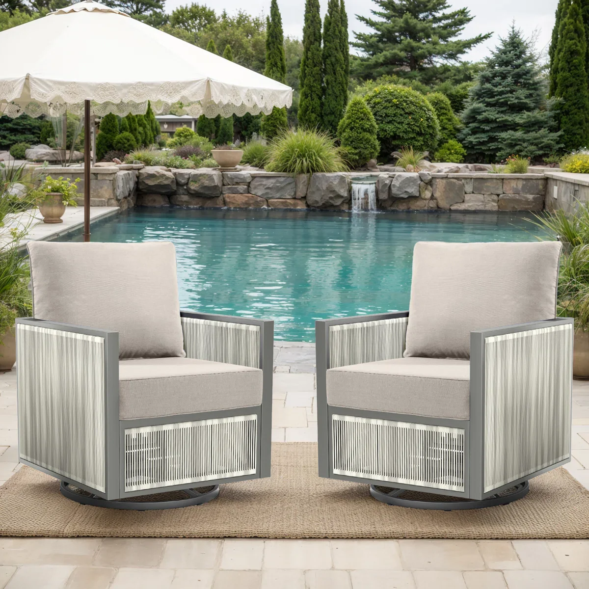 Outdoor Replacement Cushion Set Seat / Back Cushion 1-Piece - Image 4