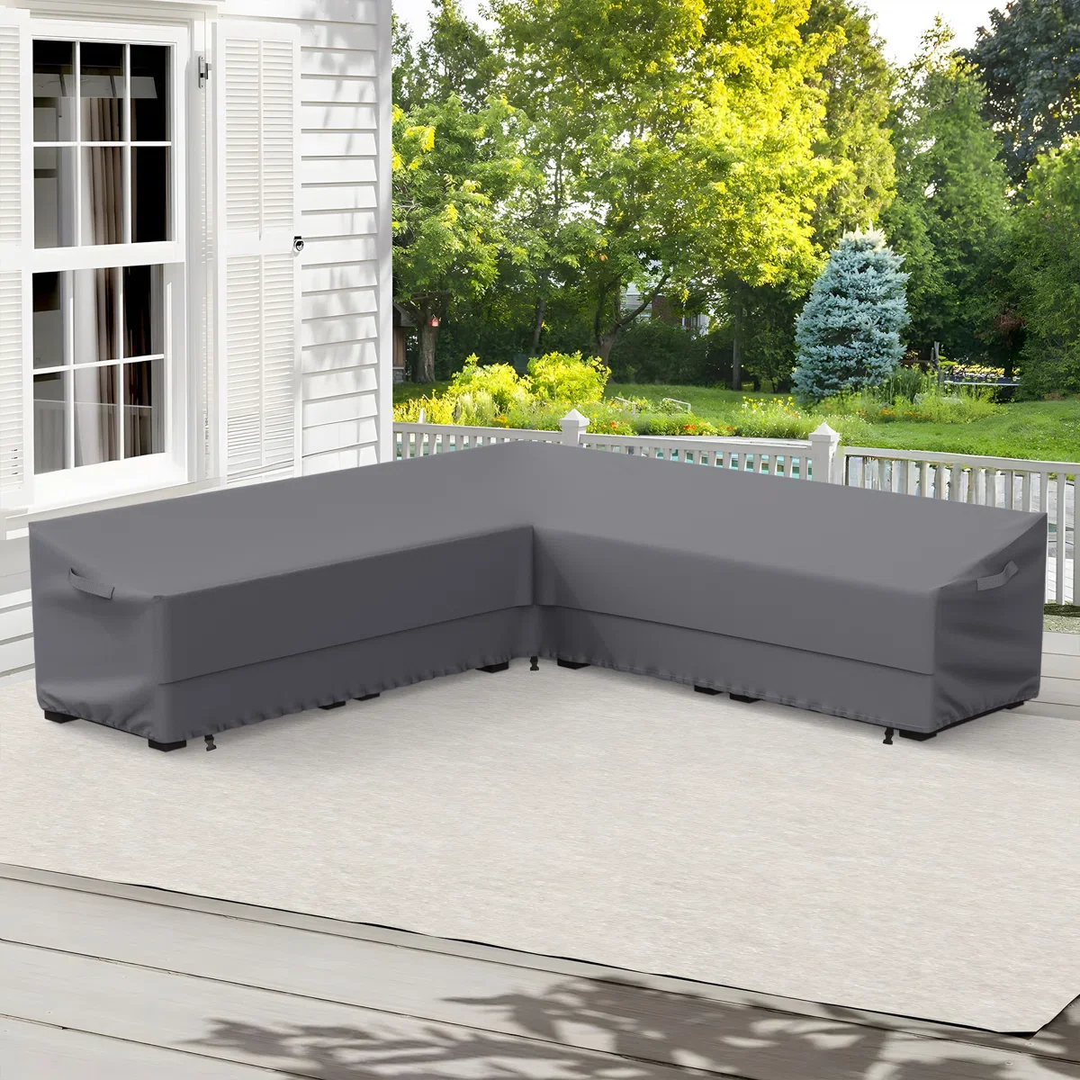 Outdoor Sectional Sofa Cover Waterproof V Shaped Patio Furniture Covers - Image 2
