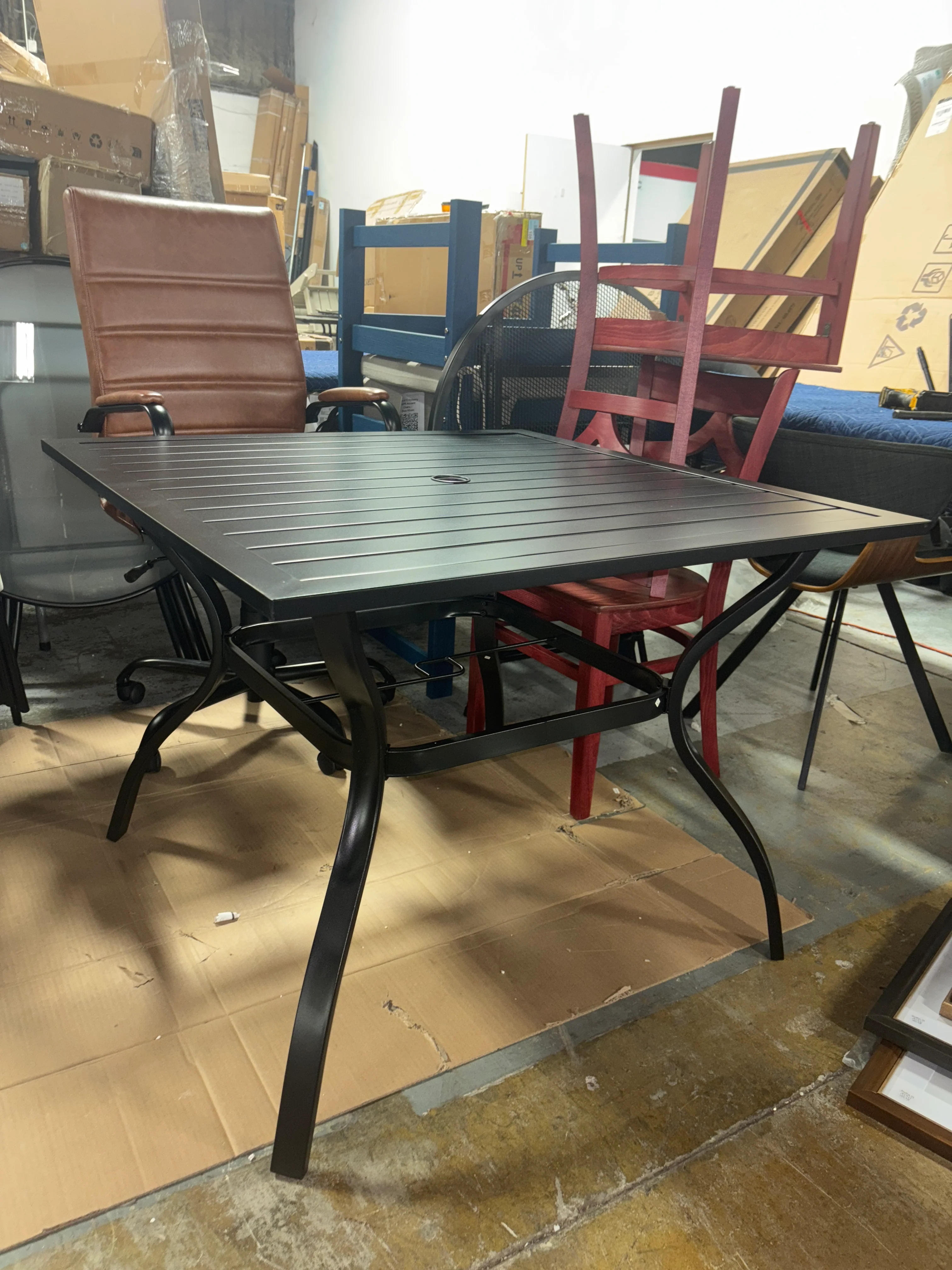 Outdoor Square Steel Dining Table - Black SHOWROOM ITEM - Image 2