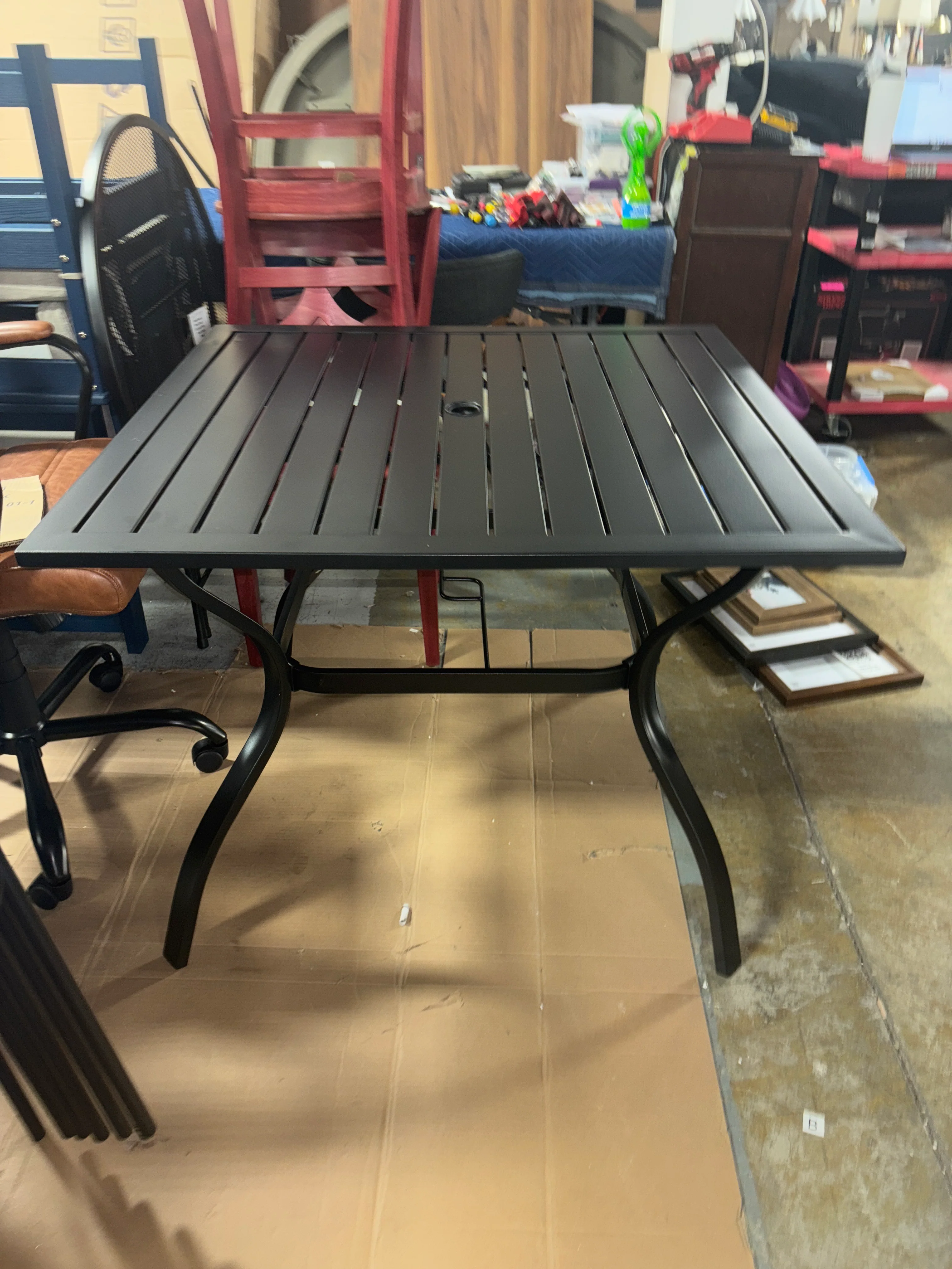 Outdoor Square Steel Dining Table - Black SHOWROOM ITEM - Image 4