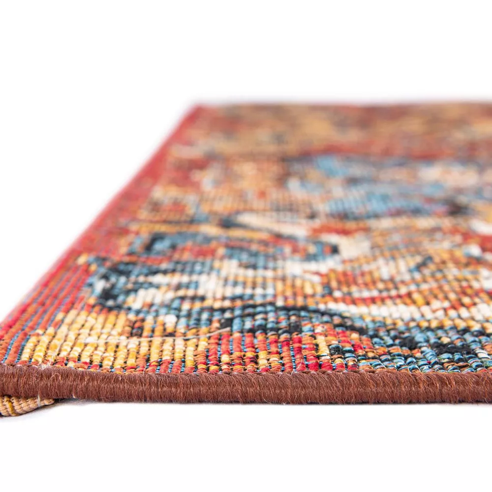 Outdoor Traditional Collection Area Rug 5'x8' Antique Red - Image 4