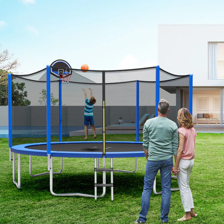 Outdoor Trampoline Bounce Combo with Safety Closure Net Ladder 2-BOXES, - Image 2