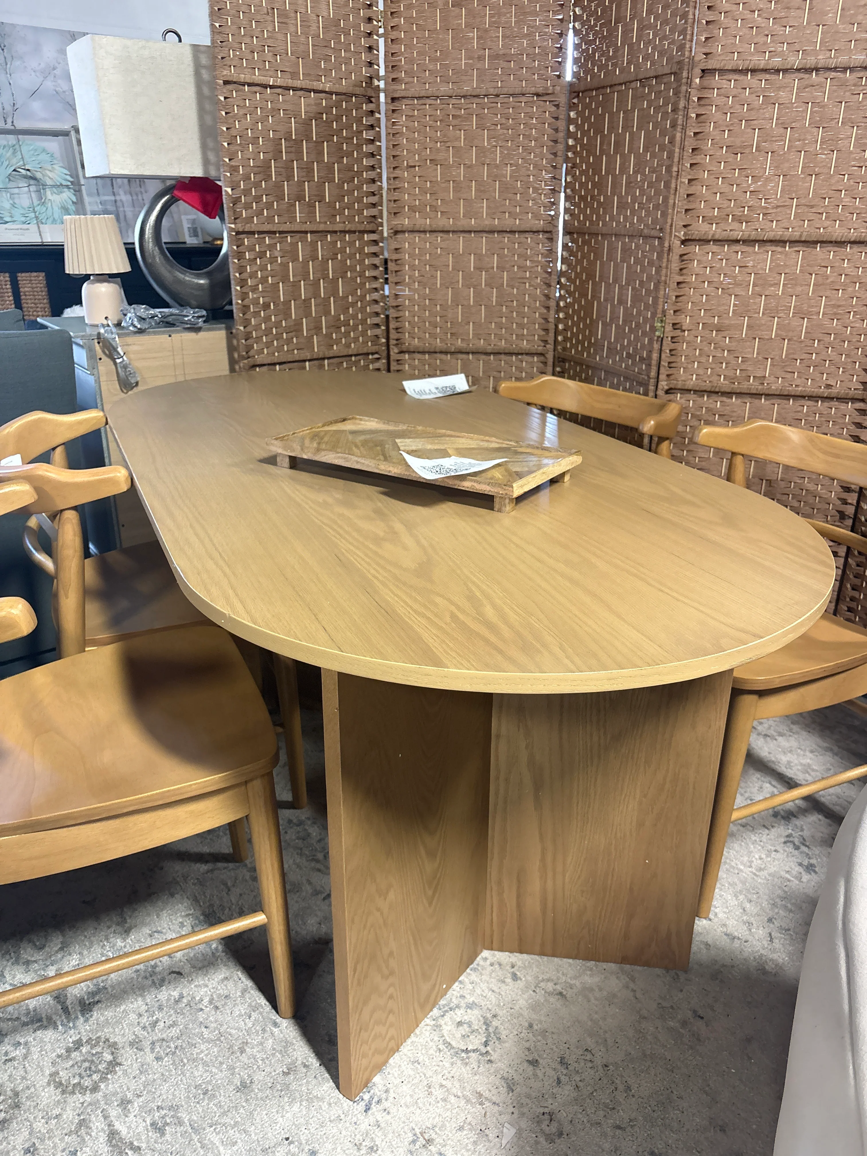 Oval Dining Table with Double Pedestal Solid Wood Kitchen Table SHOWROOM ITEM - Image 2