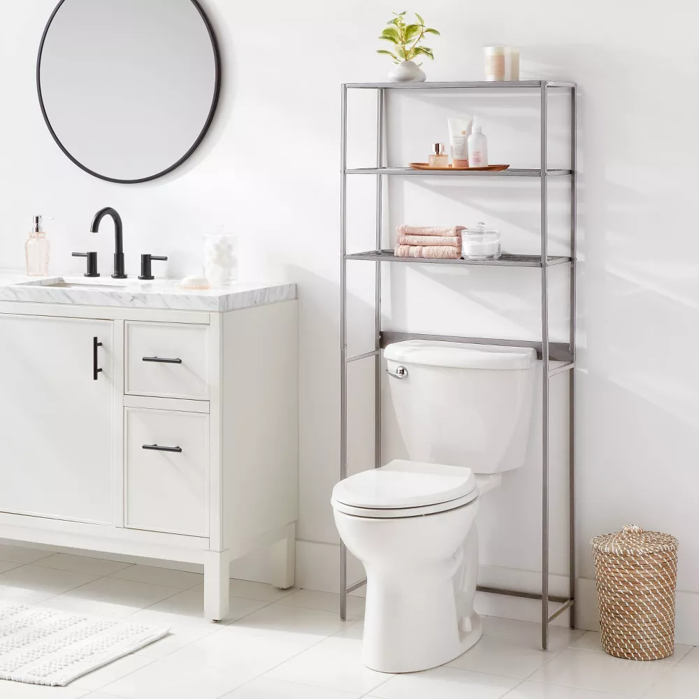 Over The Toilet Storage Brushed Nickel Metal - Image 2