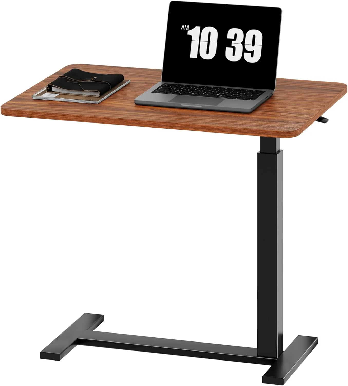 Overbed Bedside Table with Wheels, Adjustable Hospital & Home Use Bed Table, Rust